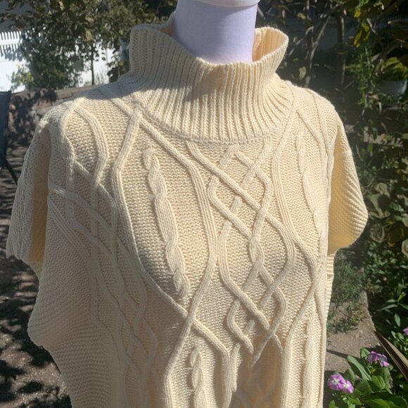 ASOS Violet Romance Oversized High Neck Cable Knit Oversized Tunic Dress Sweater - Picture 2 of 16